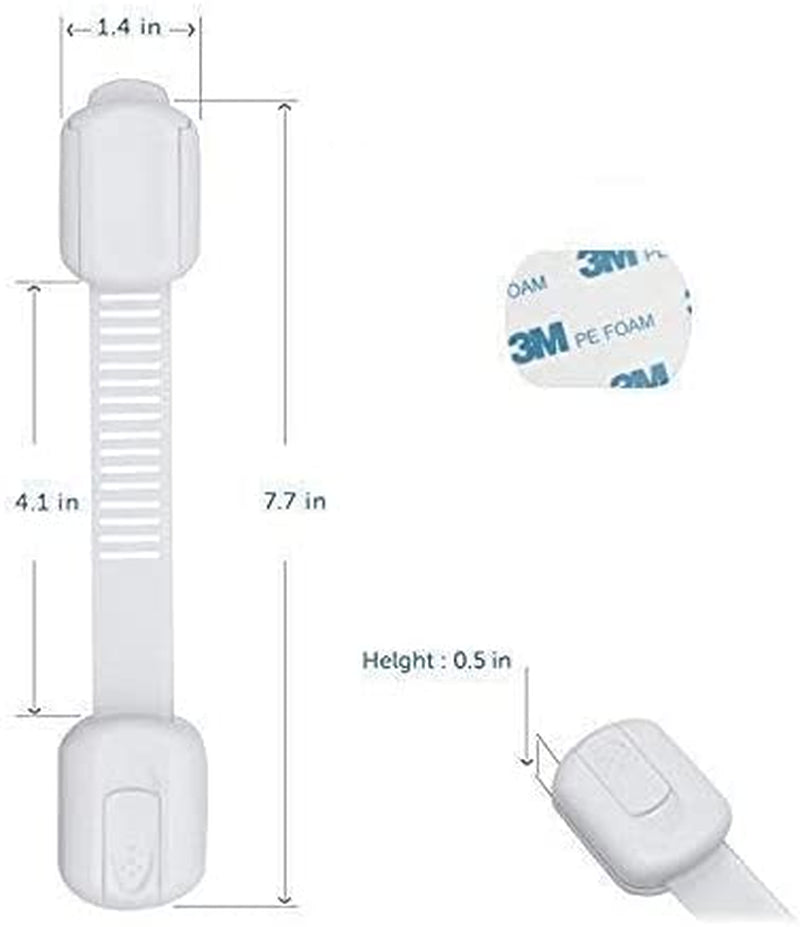 Safety Cabinet Proofing for Babies - 3M Adhesive Baby Proofing Straps, Refrigerator Lock Straps, Child Proof Locks for Cabinet, Toilet Seat,Cupboard,Door with Easy Installation (12 Pack)