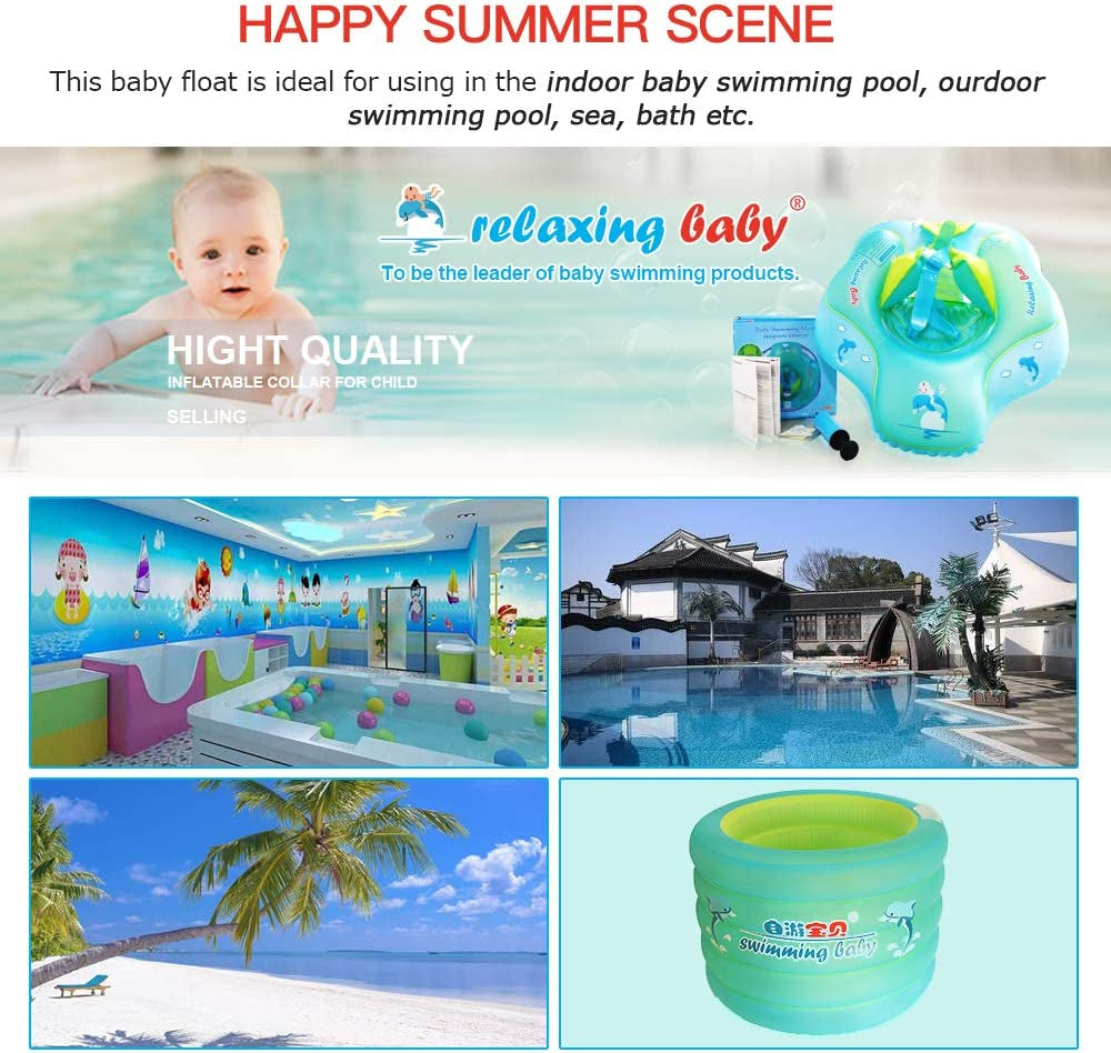 Anti-Slip Baby Pool Floats for Toddler Floaties Baby Swimming Pool Ring Accessories for the Age of 3 Months-5 Years