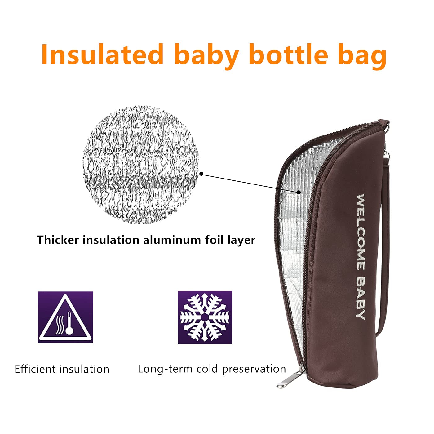 Diaper Bag Tote Bag with Insulated Baby Bottle Bag and Changing Mat, Large Travel Diaper Bag for Mom and Dad, Multifunctional Baby Bag for Boys and Girls (Brown)